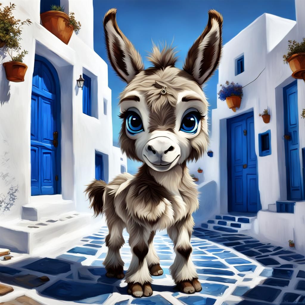 Little Donkey in Santorini