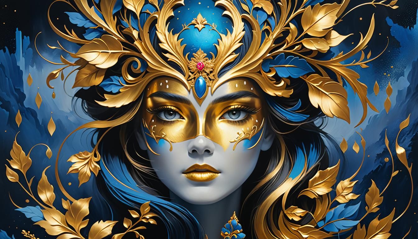 Gilded Gouache Texture in Matte Painting Style