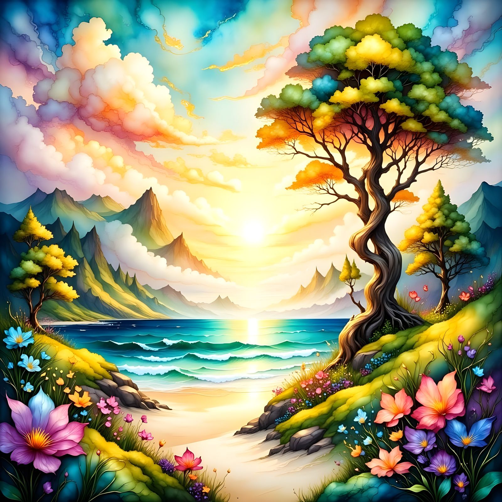 Whispers of a Secluded Paradise in Pastel Hues