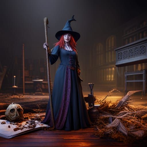 Witch in School: Detailed Fantasy Concept Art