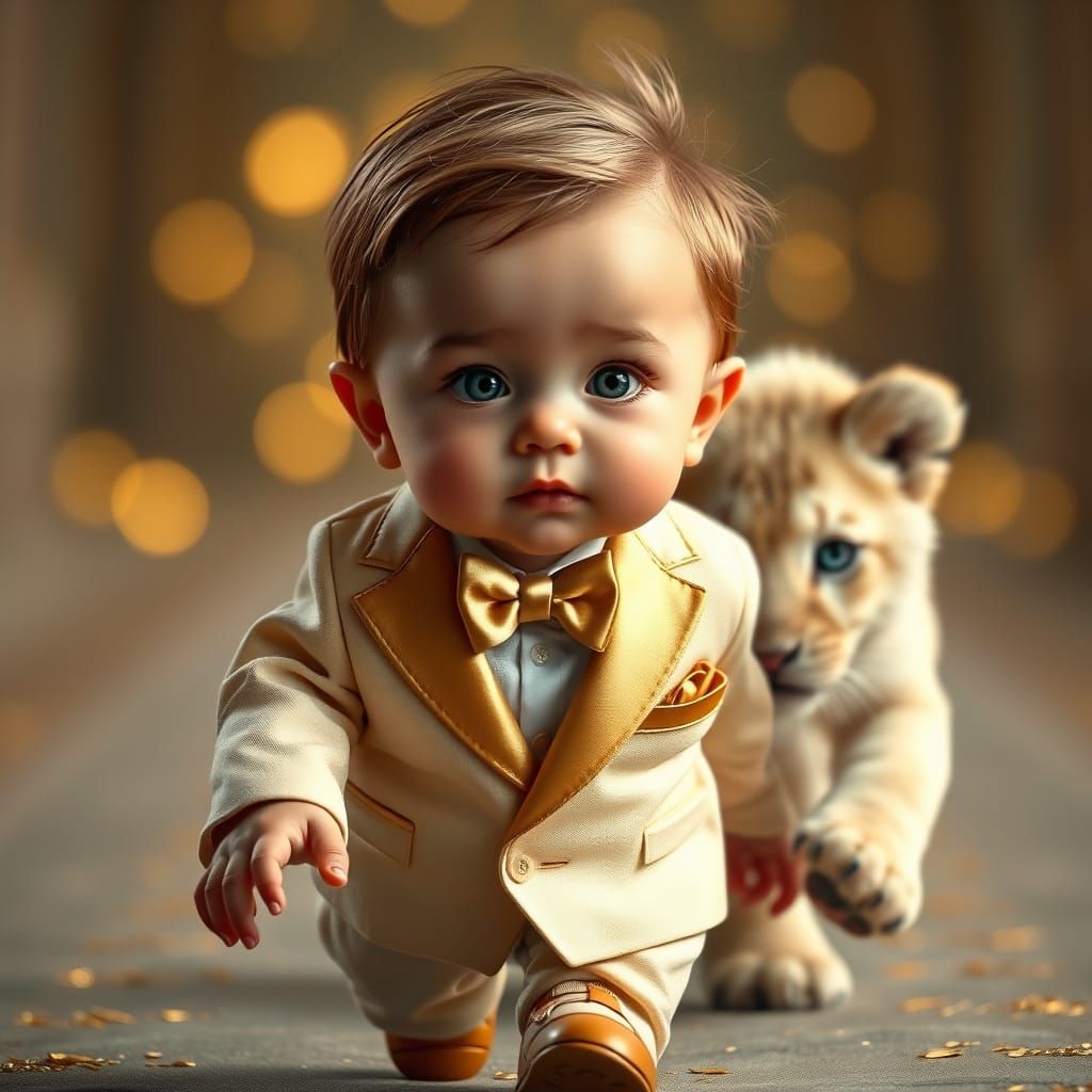 Baby Leonardo DiCaprio on Fantasy Runway
