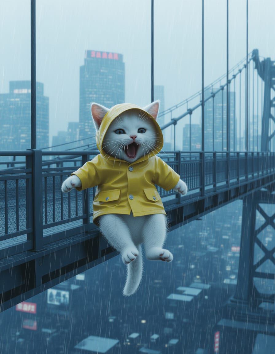 Kitten's Fall: Dramatic Film Noir Scene