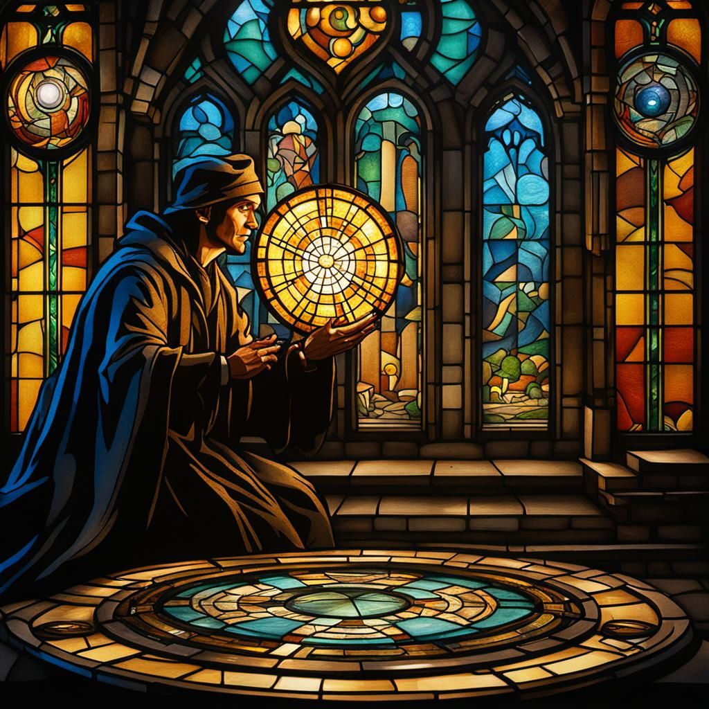 Sorcerer's Apprentice Casting Spells in Art Deco Style