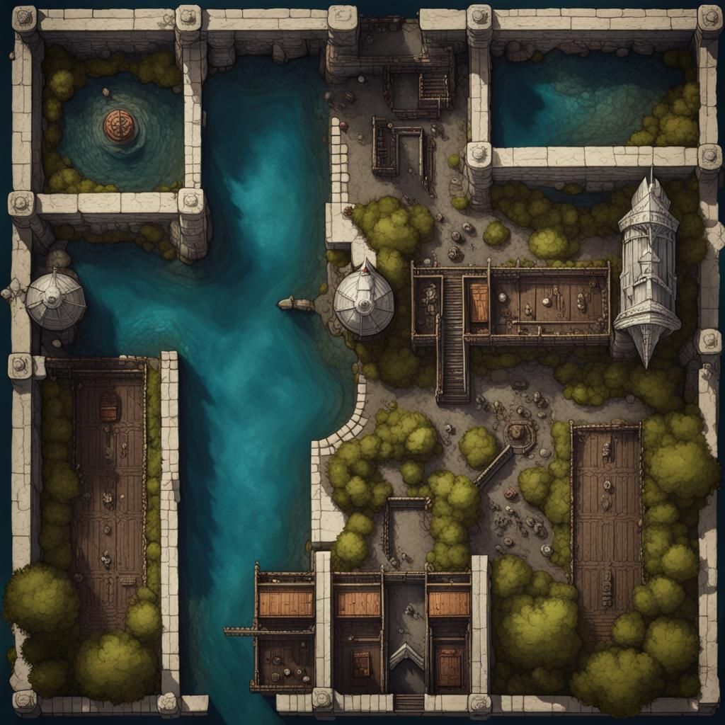 Aerial Dungeons and Dragons Temple Map