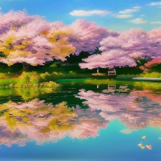 Impressionist Masterpiece: Tranquil Korean Landscape