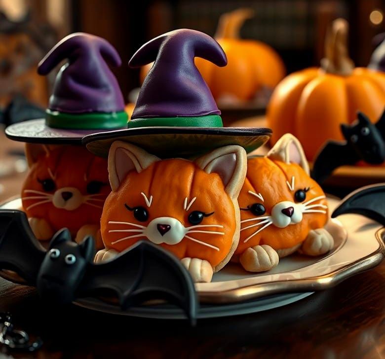 Pumpkin cats with whale hats (blooper reel)