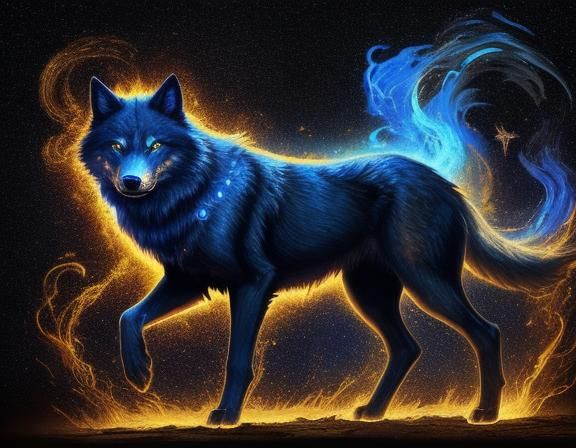 Wolf of Eternal Cosmic Flames