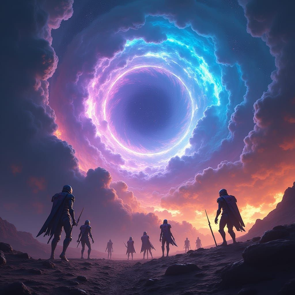 Interstellar War with Alien Warriors in Neon Galaxy