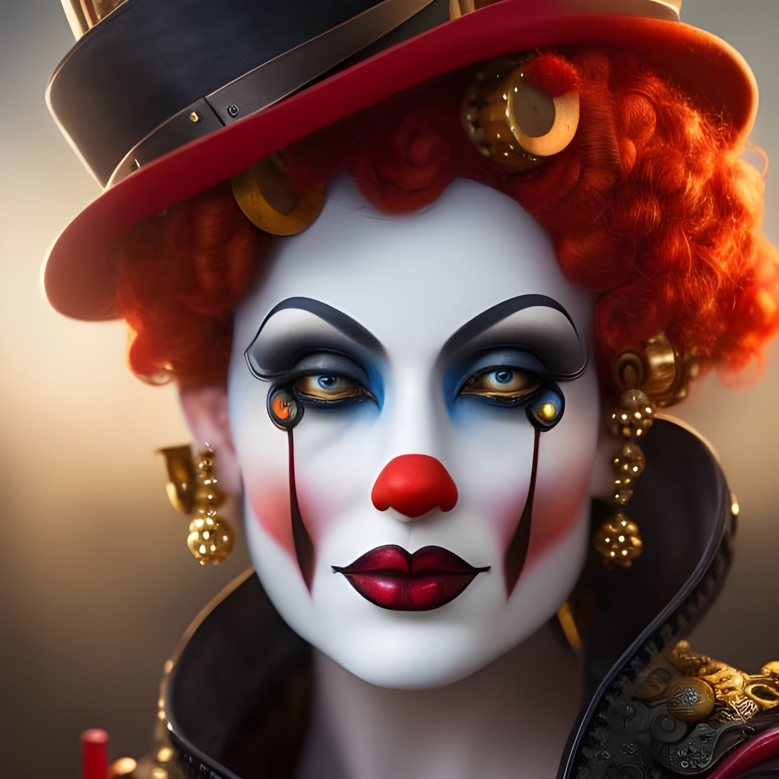 Steampunk Clown Portrait in 8K Resolution