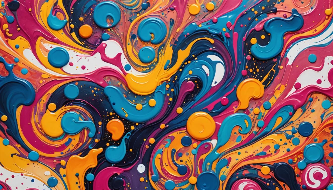 Vibrant Abstract Expressionism in a Candyland Wonderland