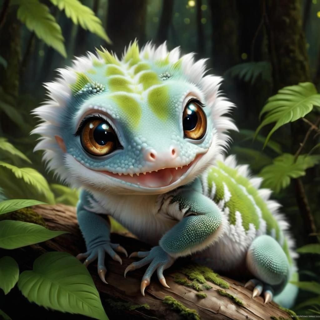 Adorable Fluffy Alien Creature in Enchanted Forest