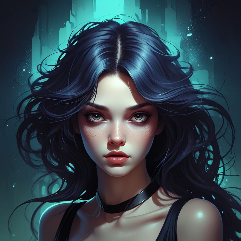 Eerie Portrait in Grimdark Style