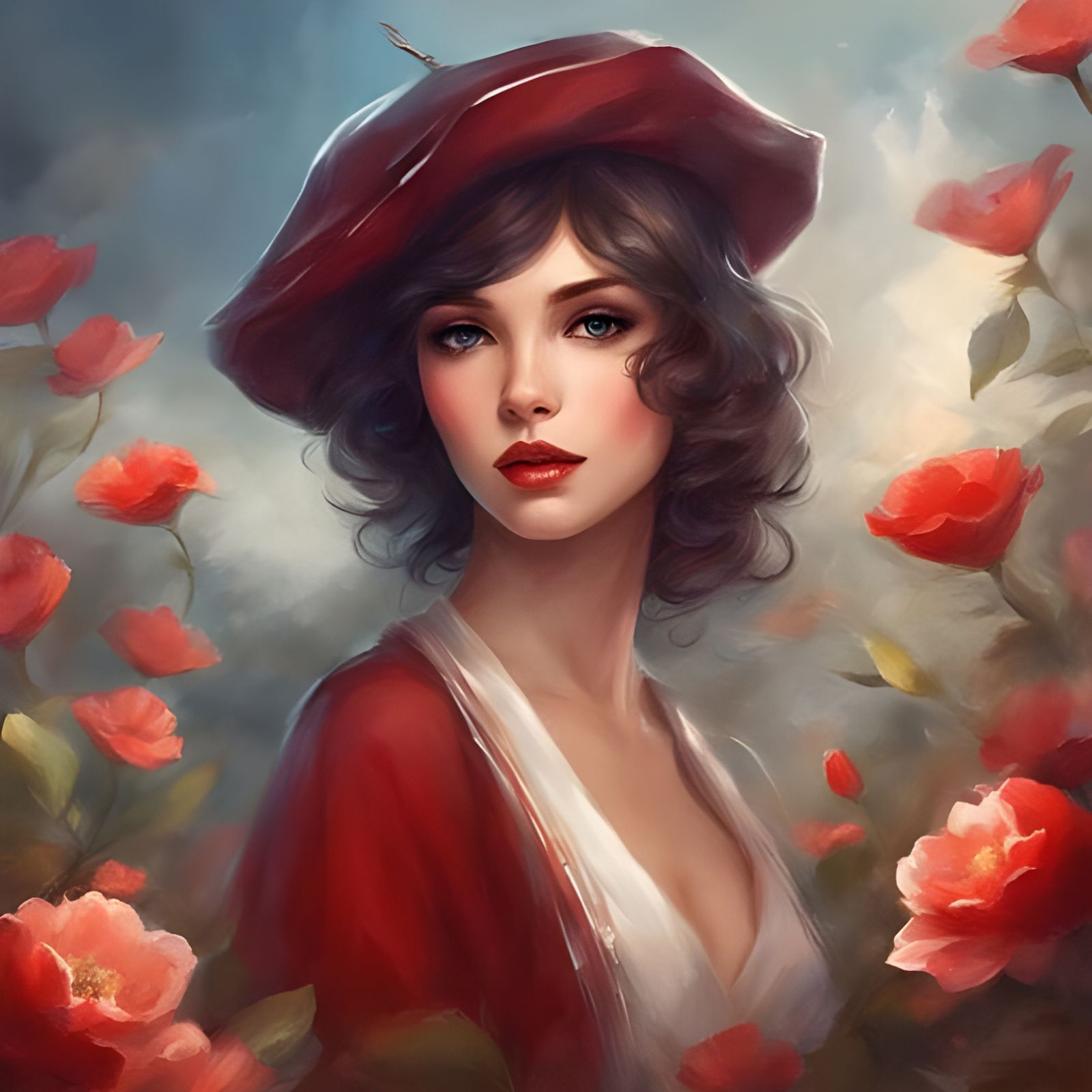 Cute French Woman in Modern Lingerie