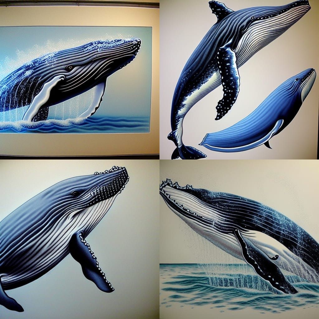 Hyperrealistic Whale: Beautiful Photorealistic Detail