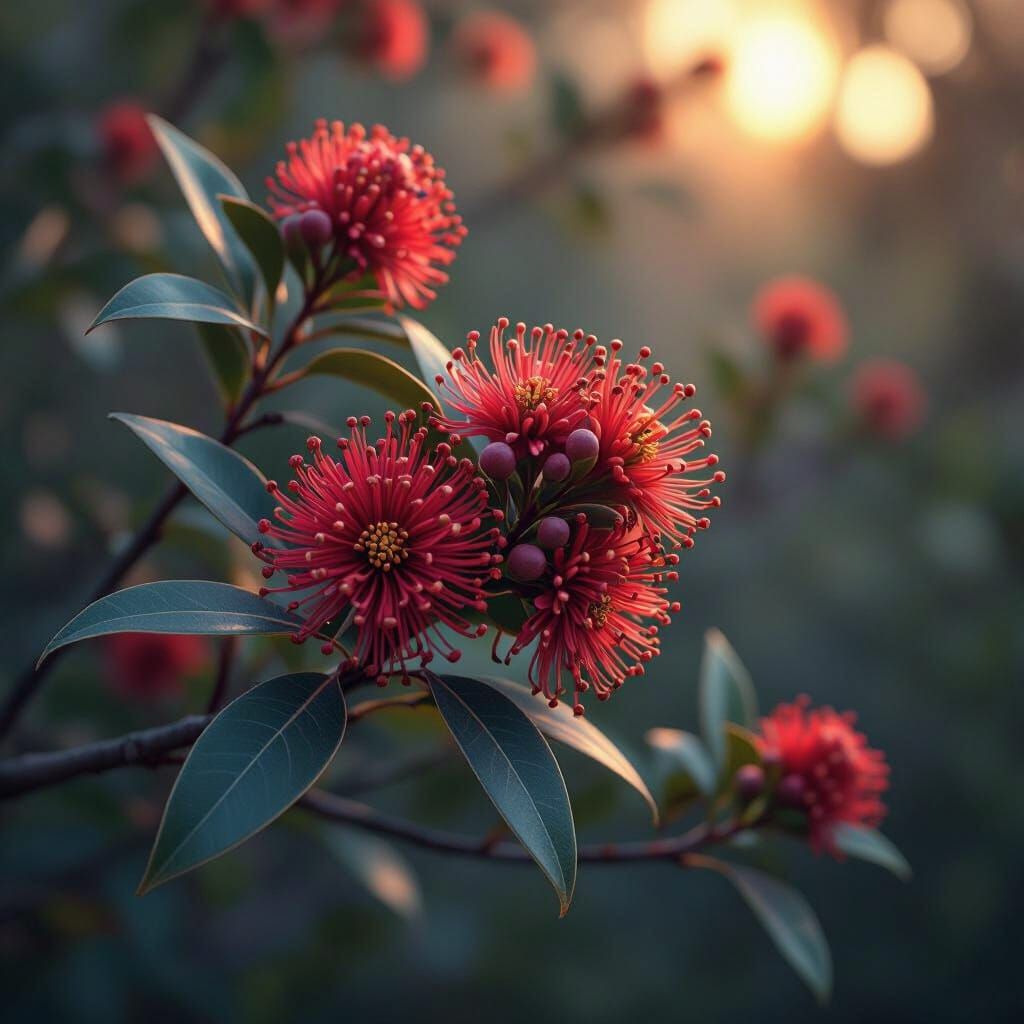 December burns hot
Eucalypt and Gum blossom
Still it is festive