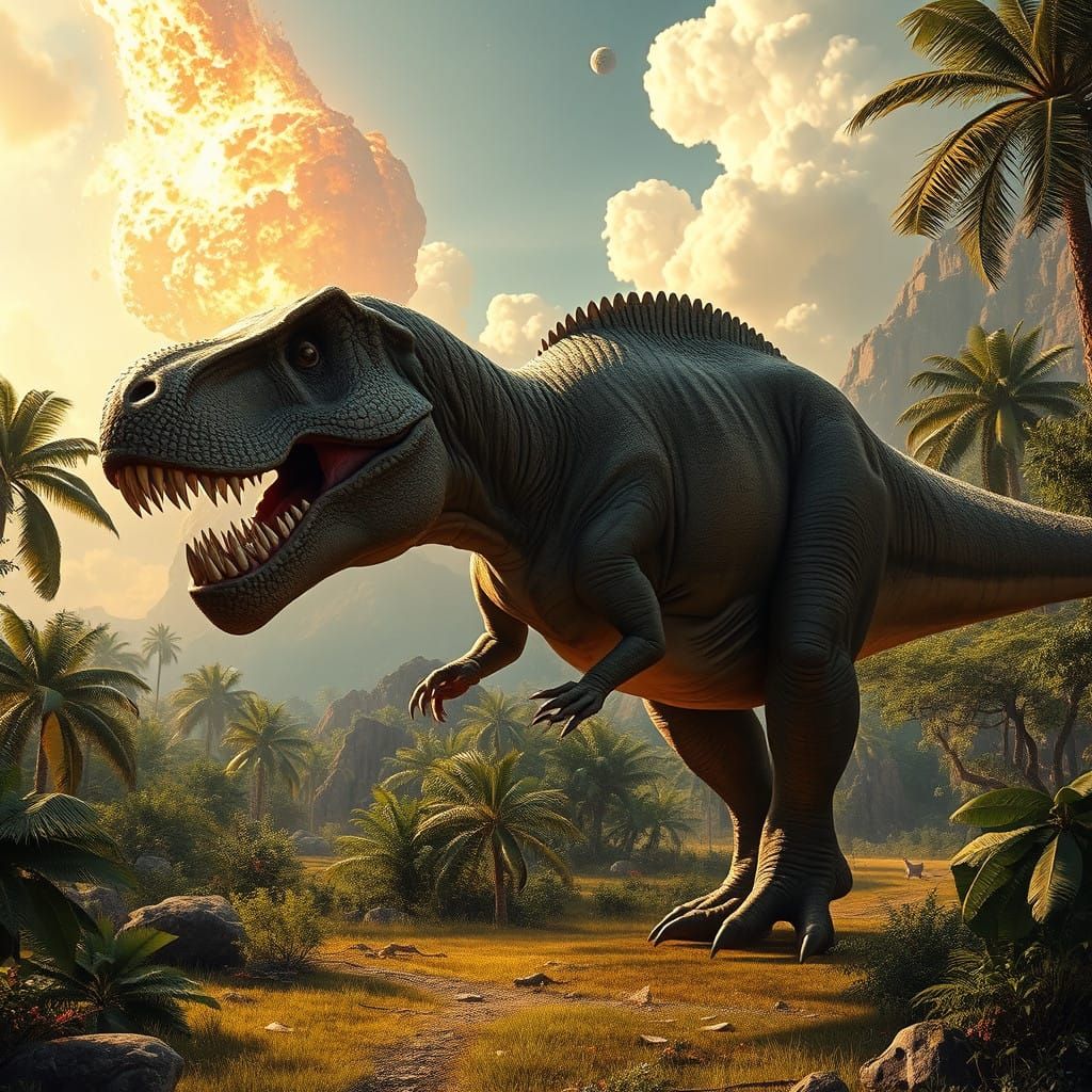 Tyrannosaurus Rex in Majestic Prehistoric Landscape