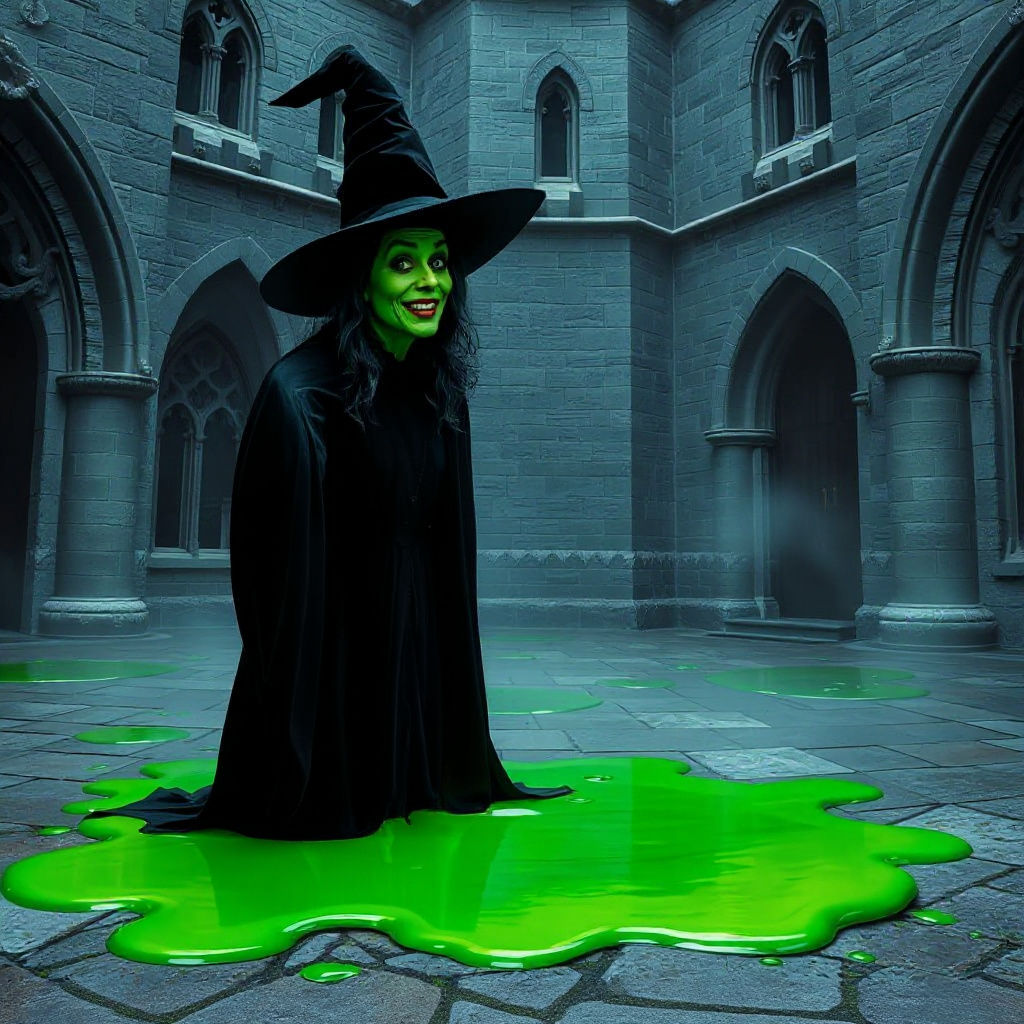 Wicked Witch Melts in Castle Courtyard
