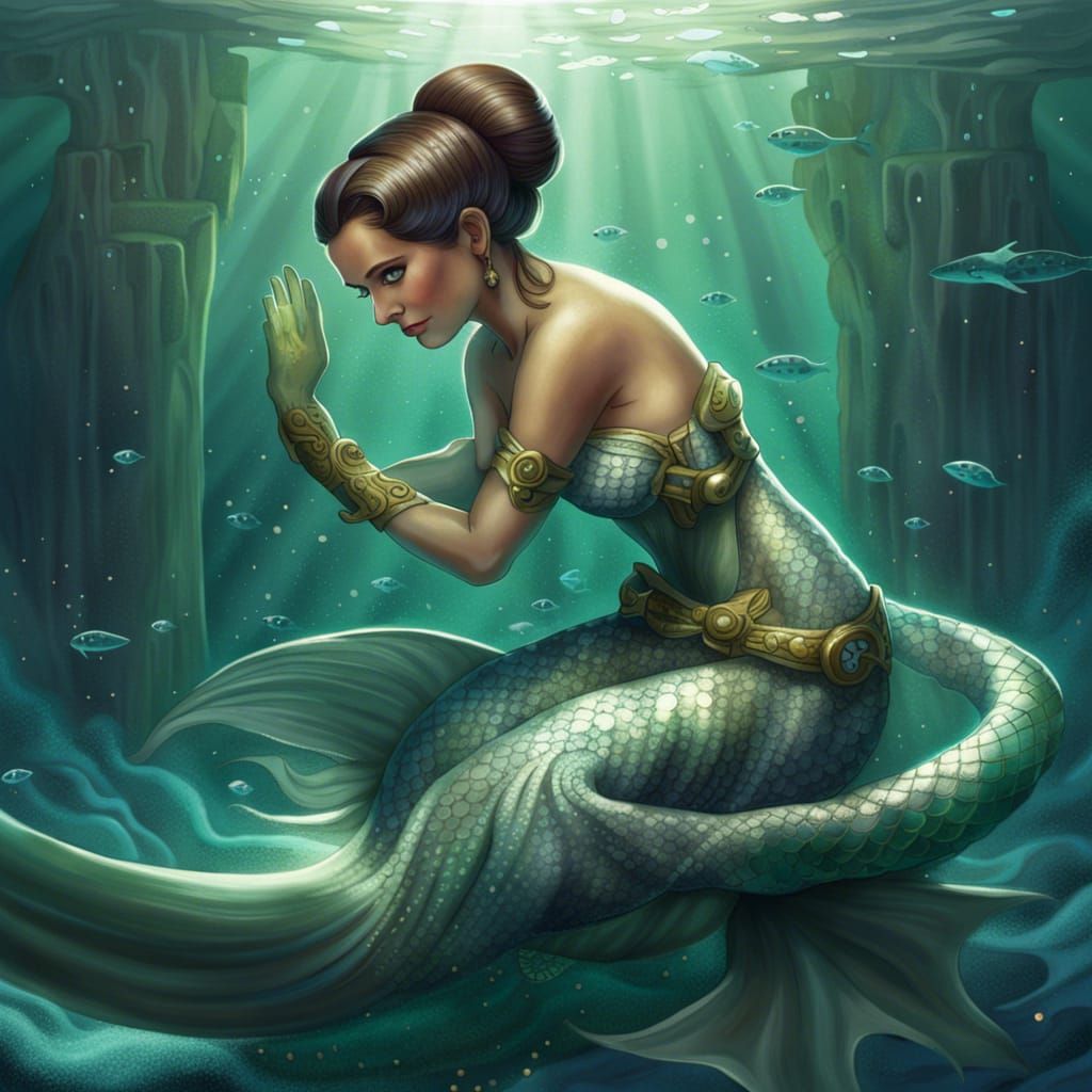 Leia Organa as a Mermaid