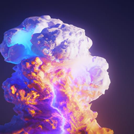 Photorealistic Lightning Cloud Fantasy Concept Art