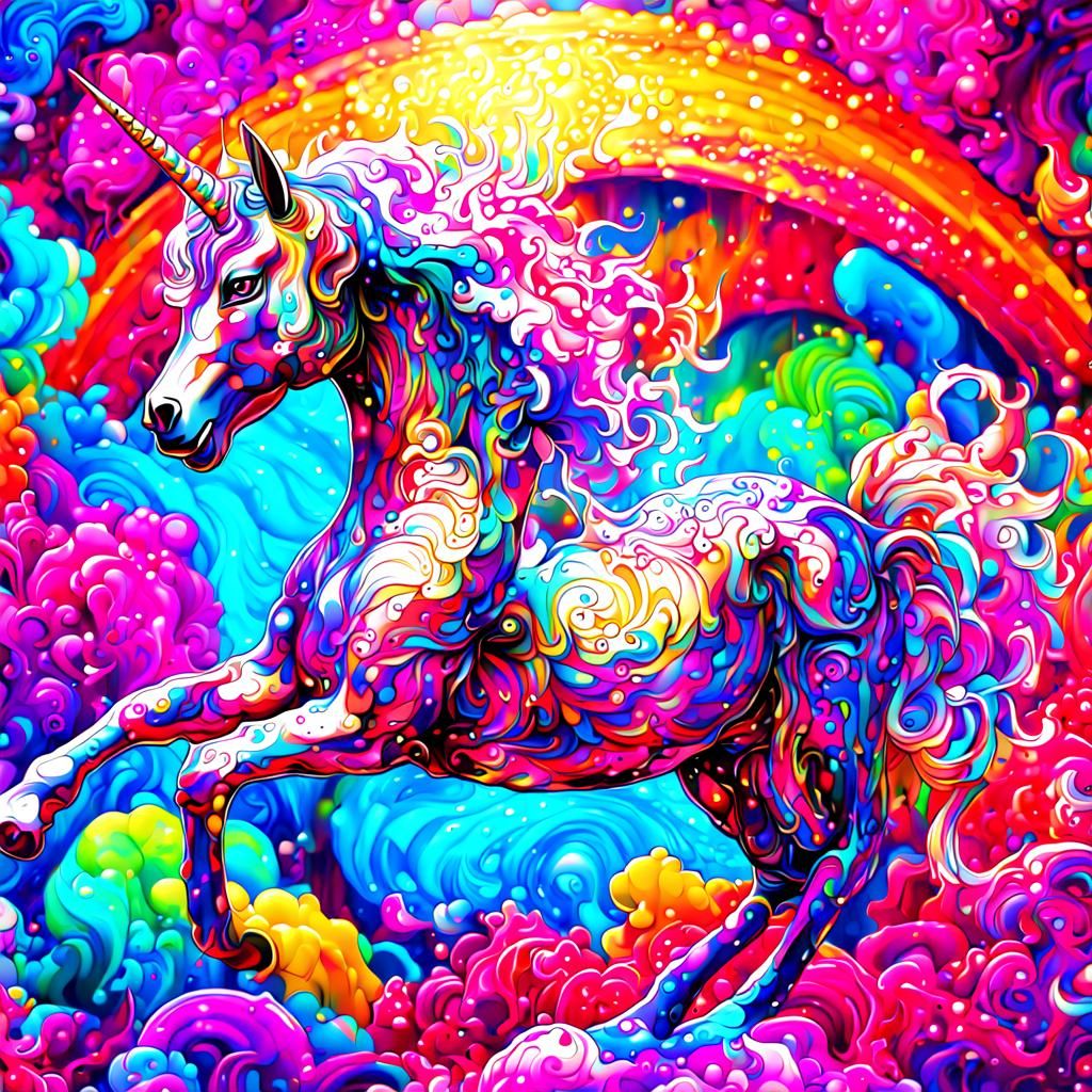 Holographic Unicorn in Lisa Frank Cosmic Colors