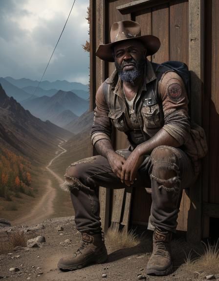 Wasteland Survivor Portrait in Harsh Wilderness