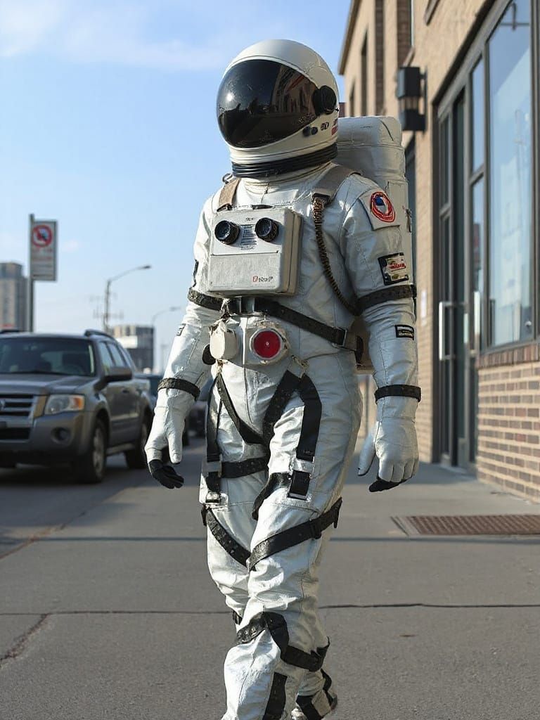Biopunk Space Suit in Street Art Style