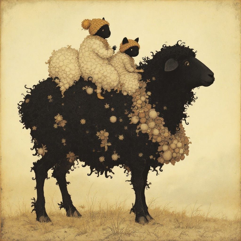 Sheep in Victorian Era Style