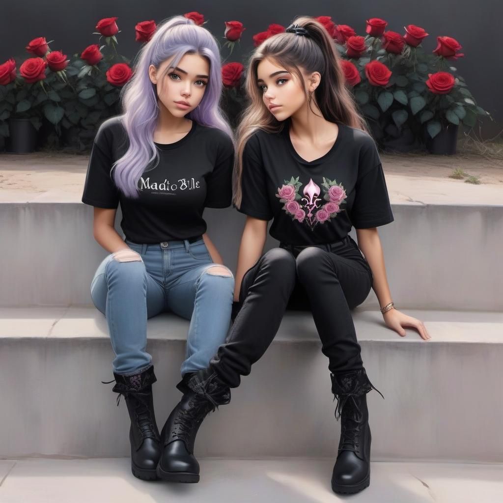 She playfully steps on her foot right as the photo is taken ...