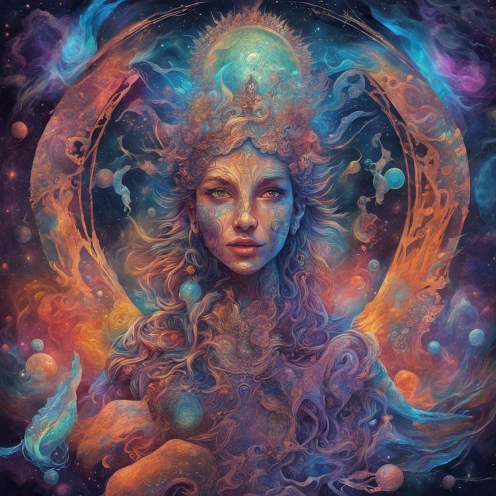 Astral Illustration of Trickster and Valkyrie