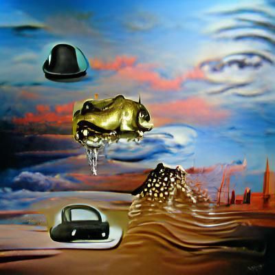 Surreal Objects Melting in Oil, a Dali-esque Vision