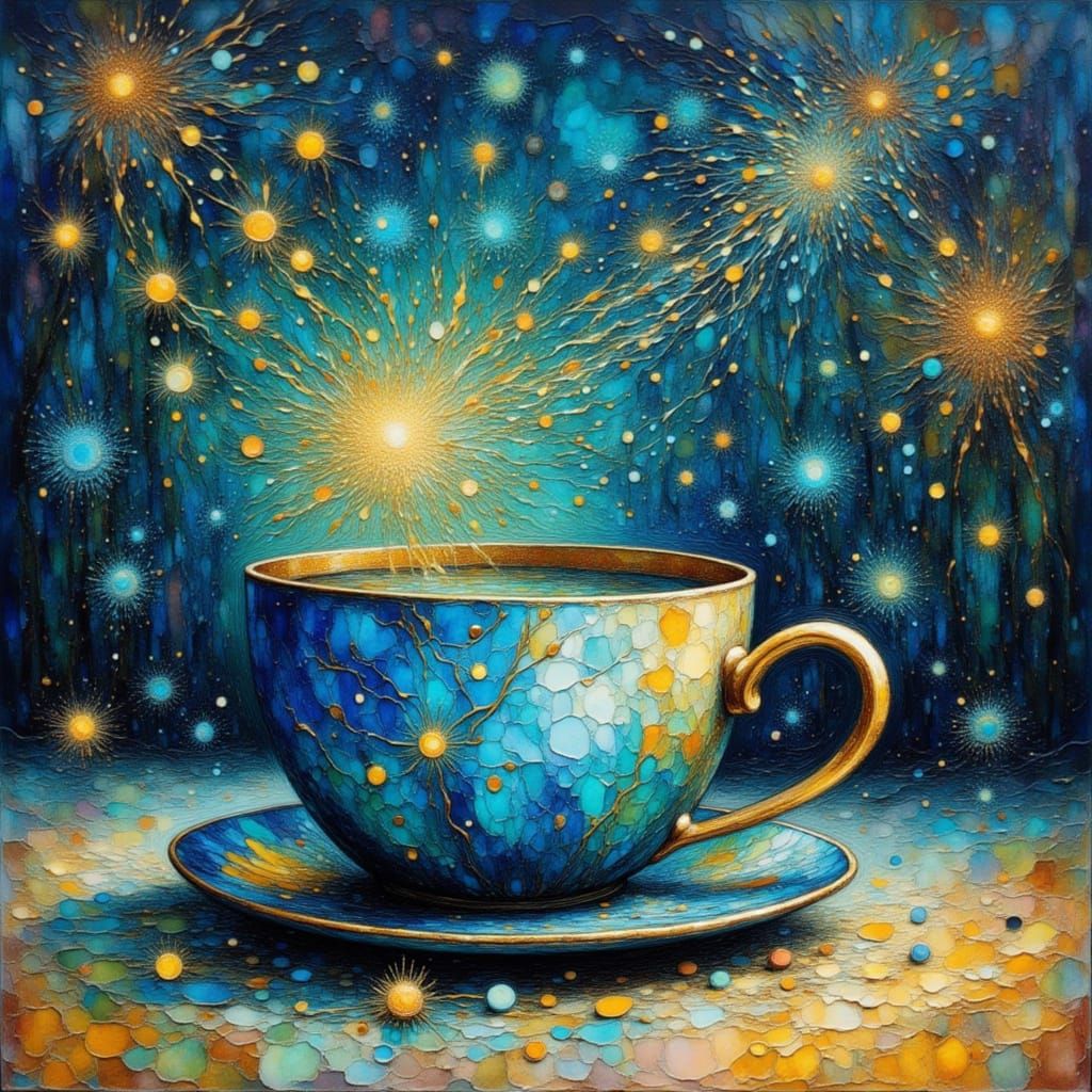 Whimsical Tea Cups Filled with Happiness