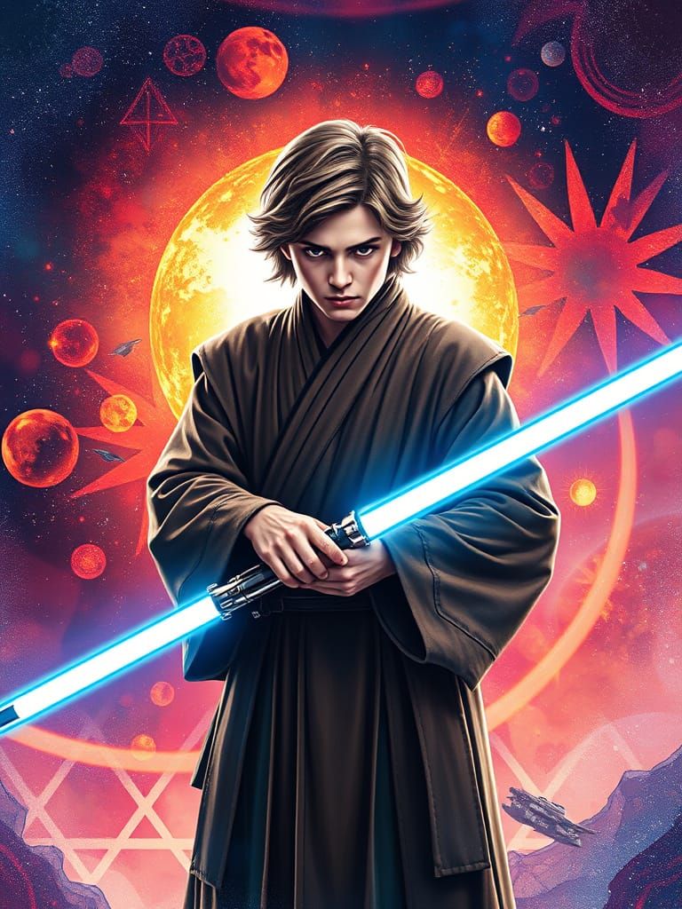 Jedi Knight in Cosmic Astral Hologram