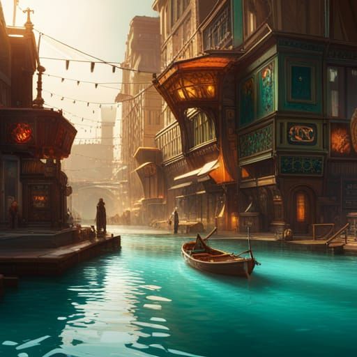 Detailed Amoebas Concept Art in Art Nouveau Style