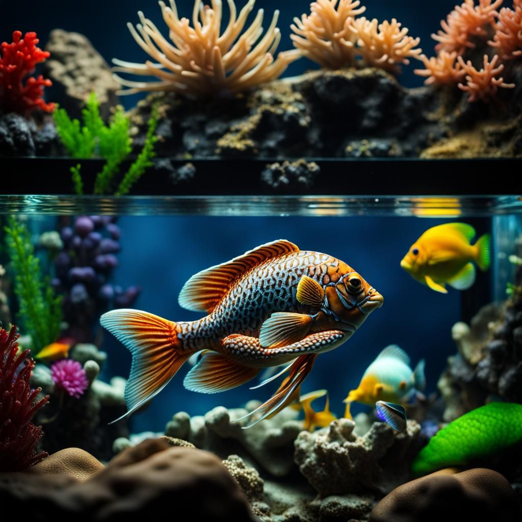 Hyperrealistic Tropical Jewelry Aquarium in HDR