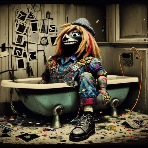 Ventriloquist Dummy Celebrates Birthday in Black and White X...