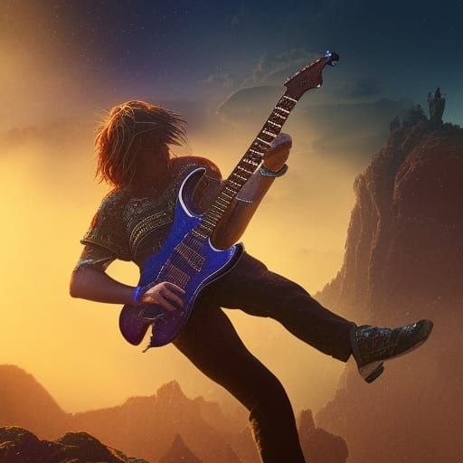 Epic Guitar Solo in Digital Matte Painting