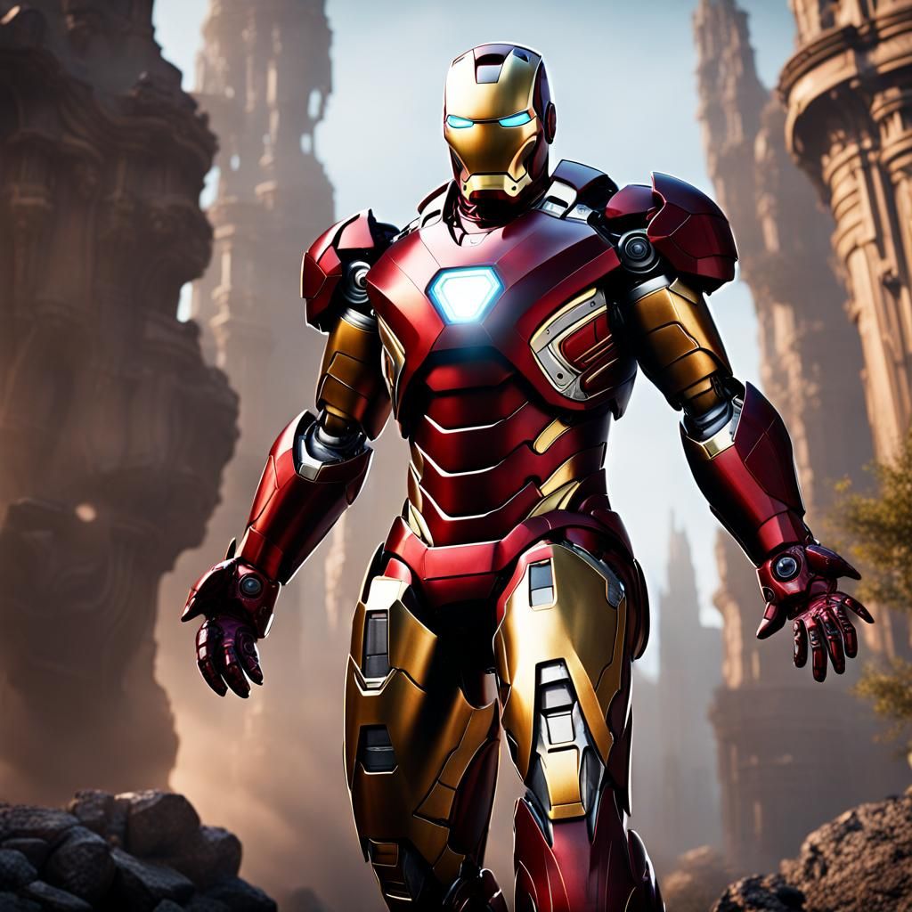 Detailed Matte Painting of Iron Man in 8K