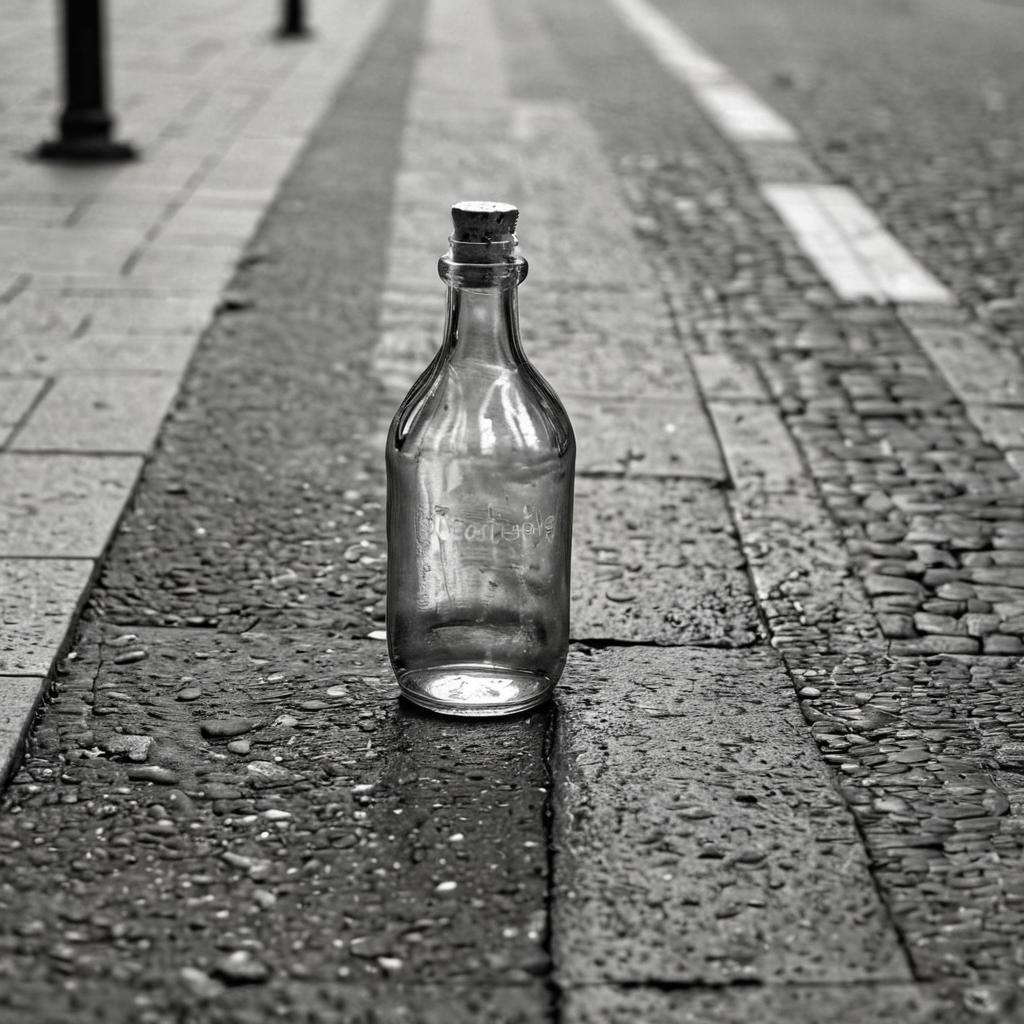 Surreal Bottle Scene: Loneliness in a Crowd