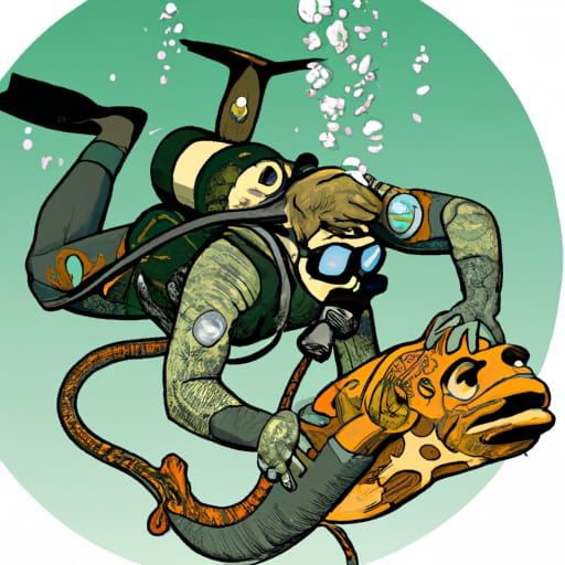 Underwater Snake Man in Teddy Bear World