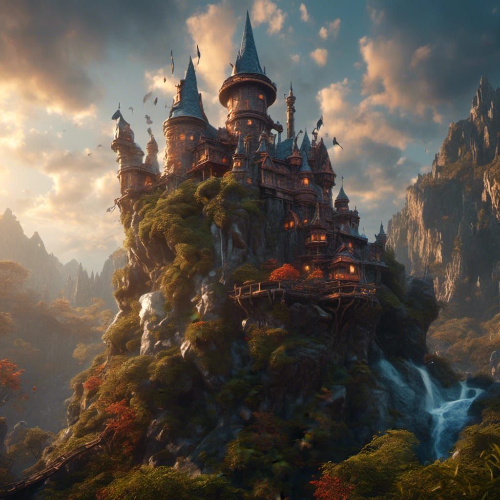 Detailed Owlin Wizard Close-Up in Fantasy Art Style