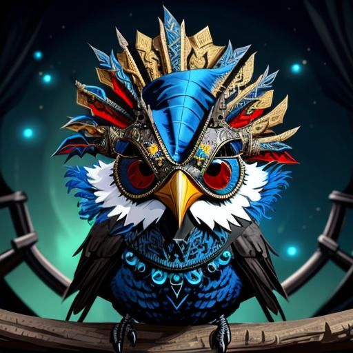Steampunk Bird with Plague Mask in Vector Art