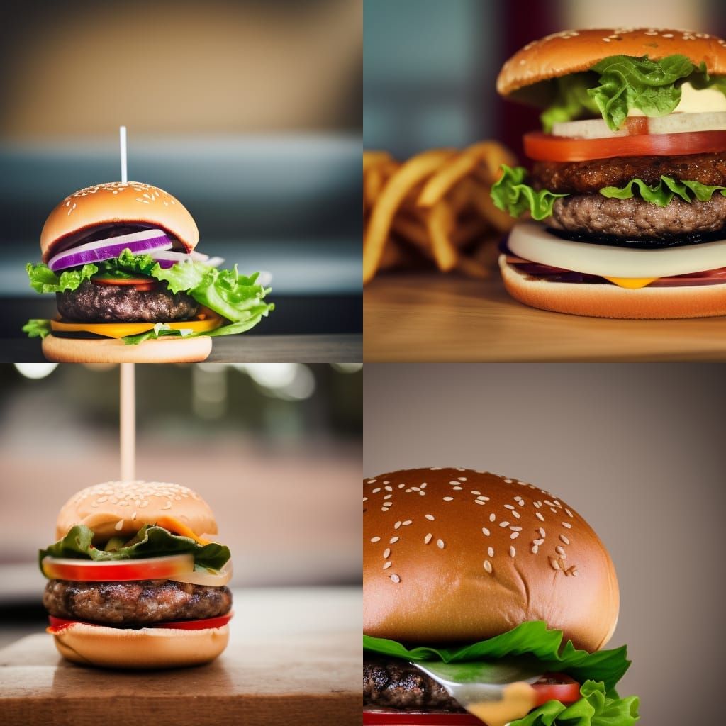 Delicious Burger in Professional Photography Style