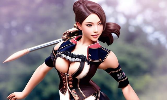 Striking Schoolgirl Portrait in Photorealistic Style