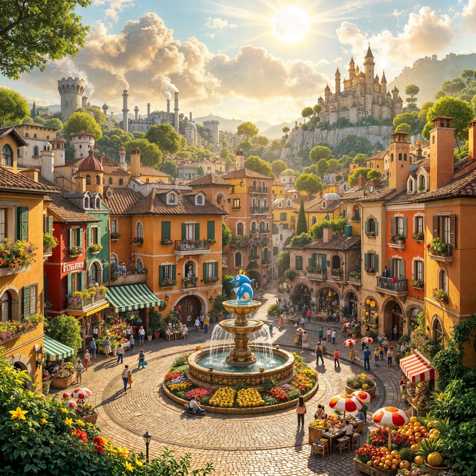 Mushroom Kingdom Village in Italian Style