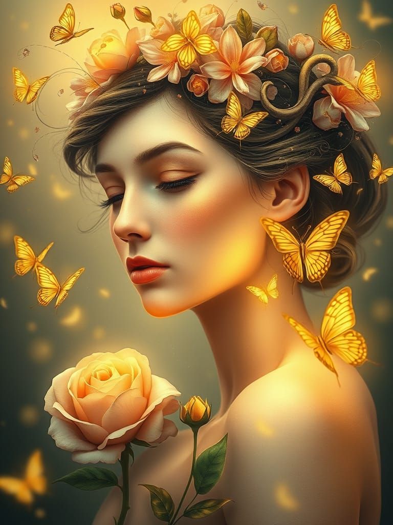 Ethereal Beauty in Floral Crown