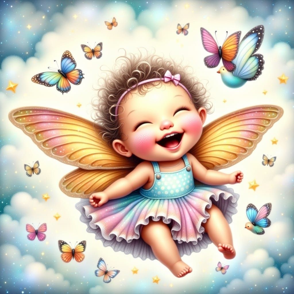 Whimsical Baby Soars on Delicate Butterfly Wings