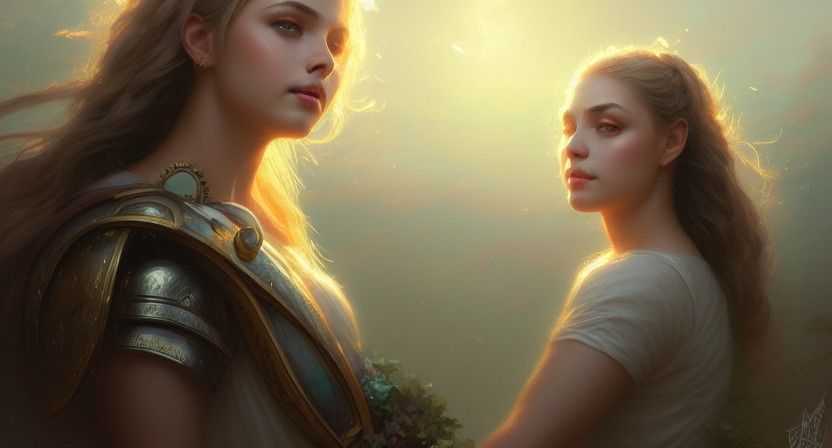 Ethereal Valkyrie Portrait in Divine Light