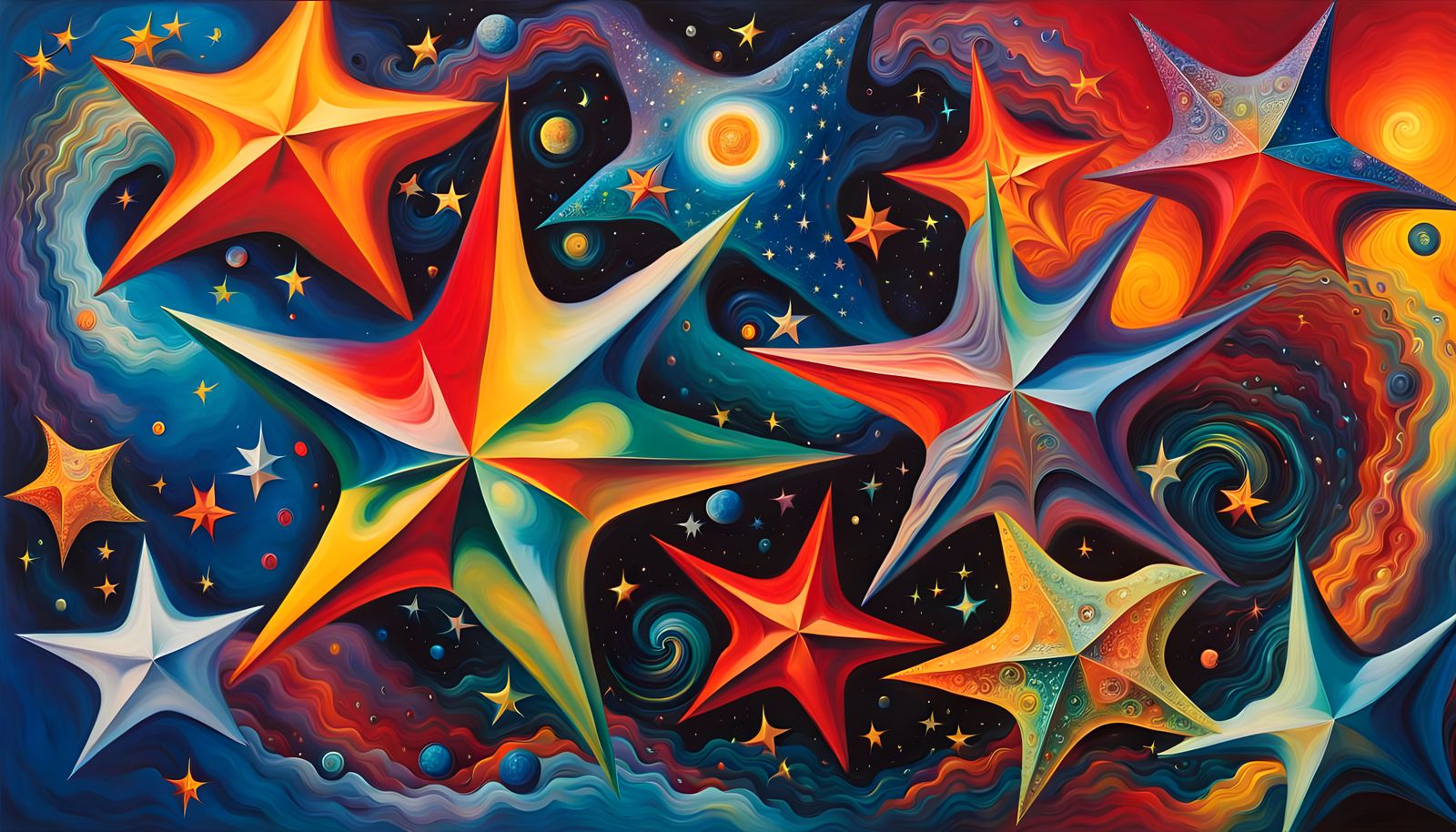 Iridescent Star Cluster Formation in Impasto Style