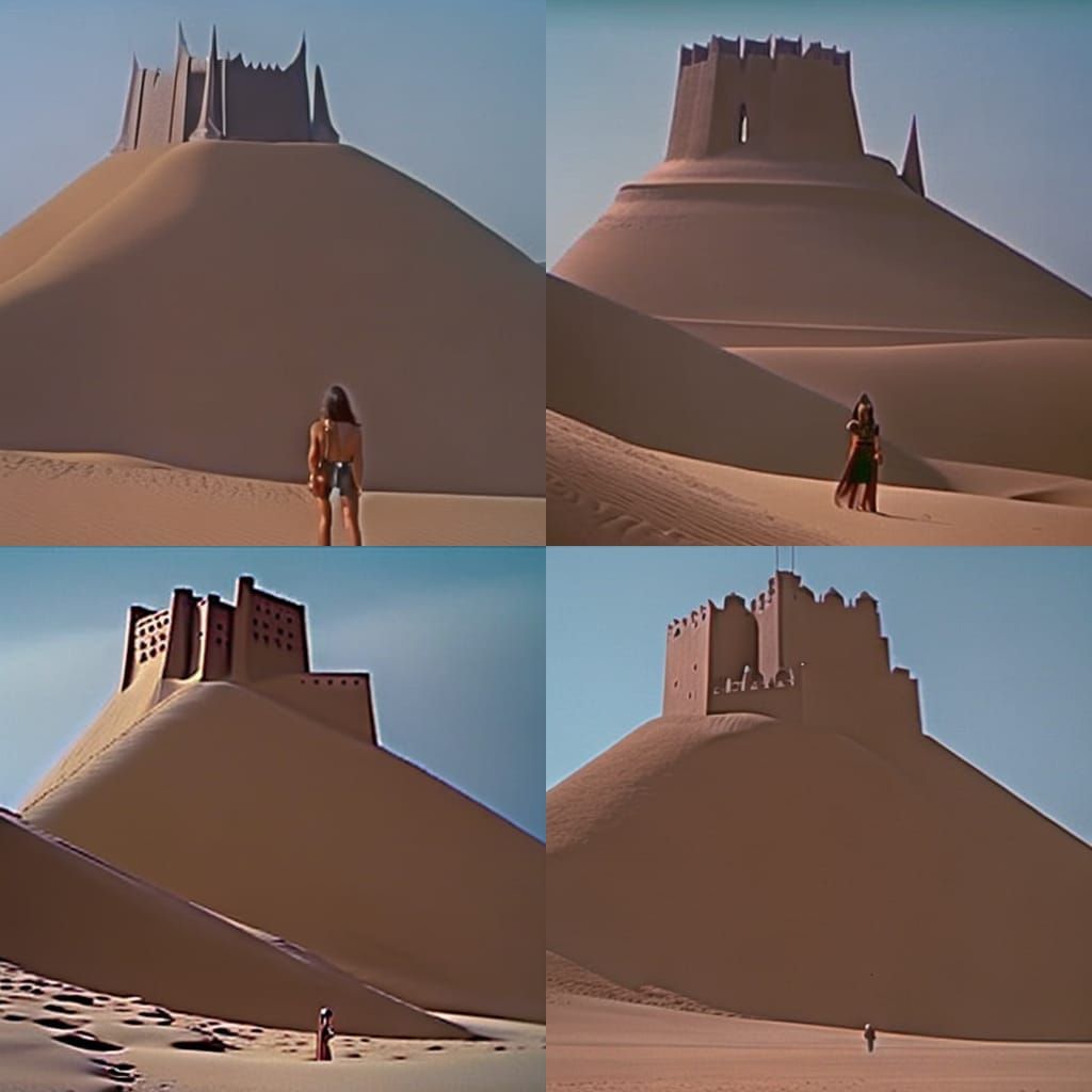 Desert Castle in 1980s Fantasy Film Style