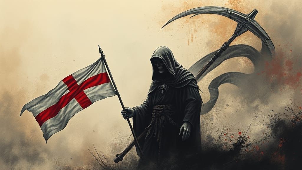 Dystopian Grim Reaper in Surreal Alcohol Ink Art